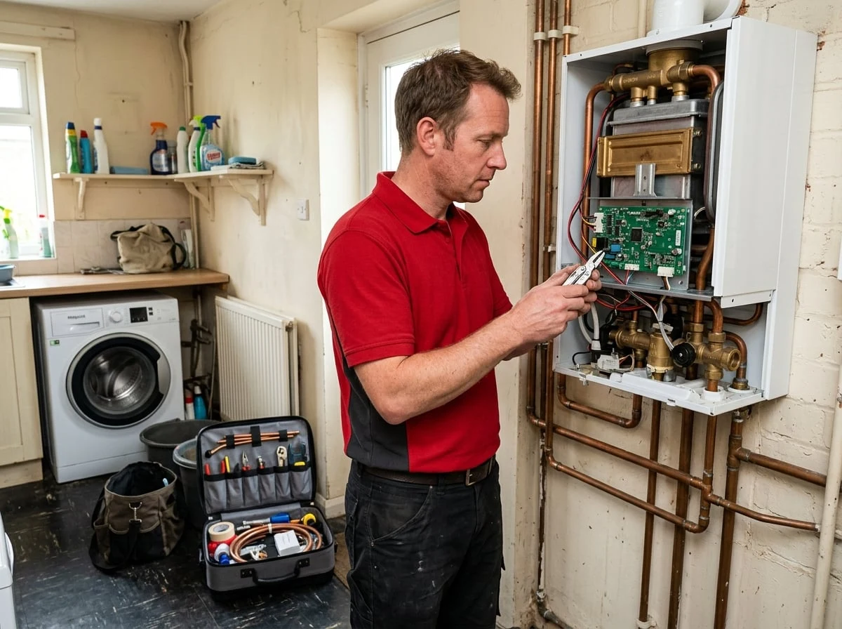 Kingston Plumbers 247 heating engineer diagnosing a combi boiler fault in Kingston upon Thames